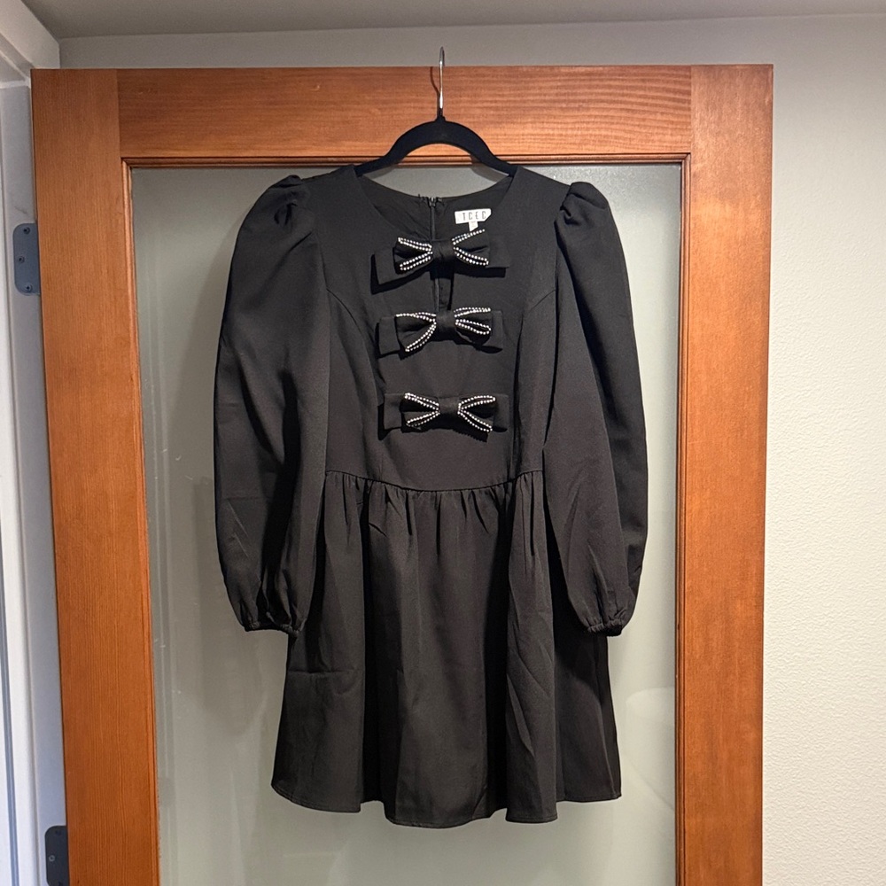 TCEC Black Dress with Rhinestone Detail